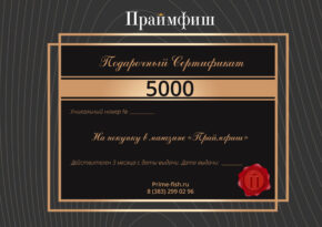 Подарочный сертификат на покупку в магазине «Праймфиш» номиналом 5000 руб.